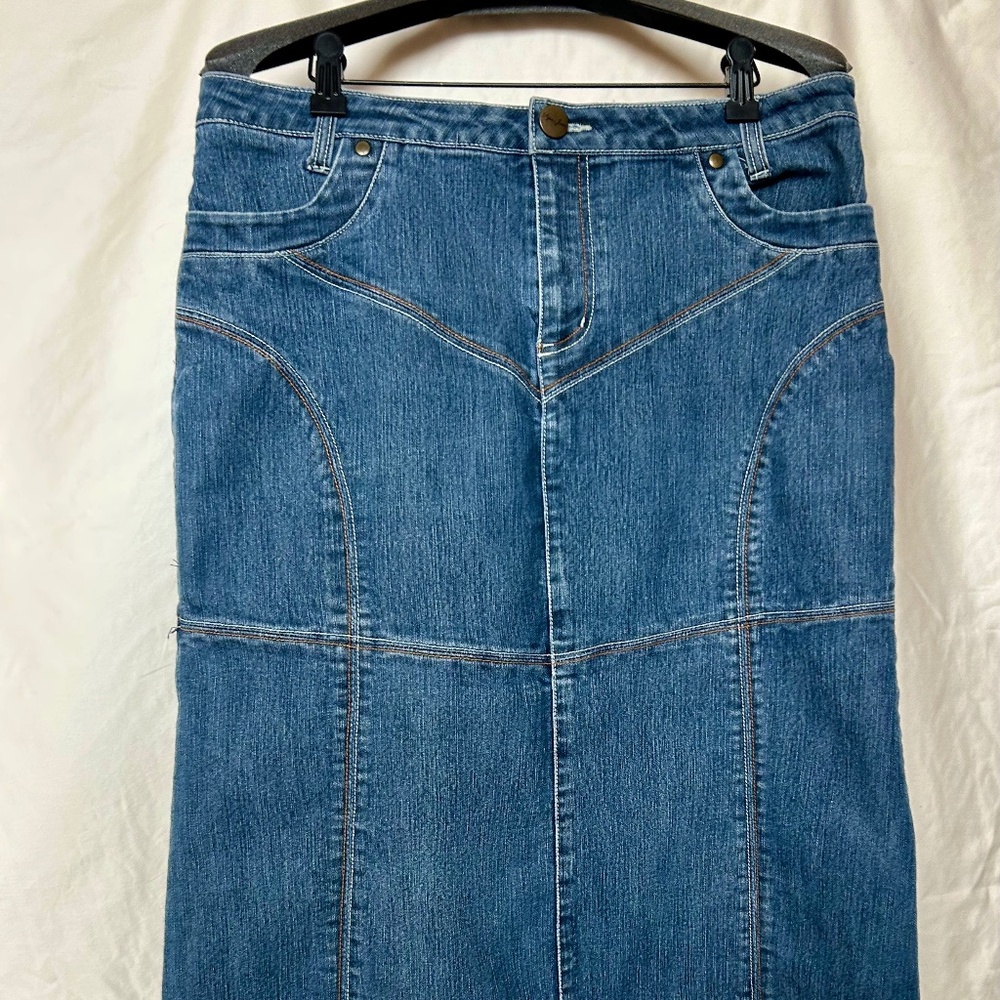 Lena Jeans Demin Skirt Mid-Calf W sz 14